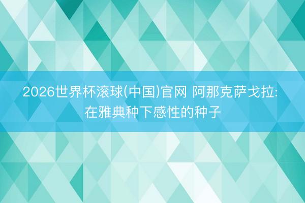 2026世界杯滚球(中国)官网 阿那克萨戈拉: 在雅典种下感性的种子