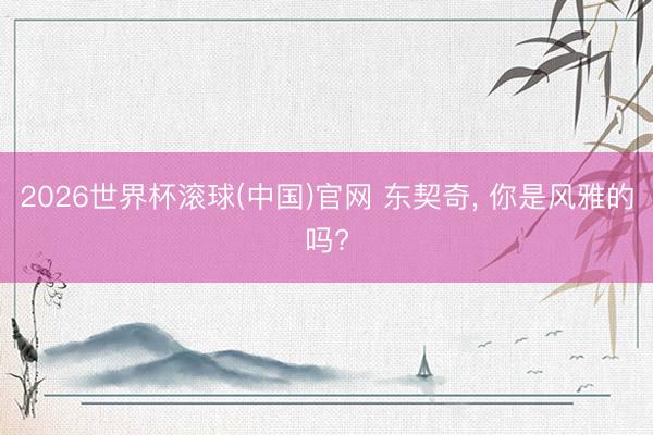 2026世界杯滚球(中国)官网 东契奇， 你是风雅的吗?