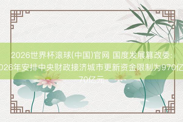 2026世界杯滚球(中国)官网 国度发展篡改委: 2026年安排中央财政接济城市更新资金限制为970亿元