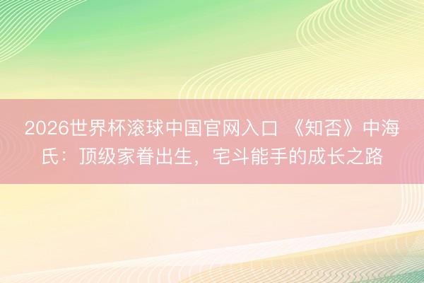 2026世界杯滚球中国官网入口 《知否》中海氏：顶级家眷出生，宅斗能手的成长之路
