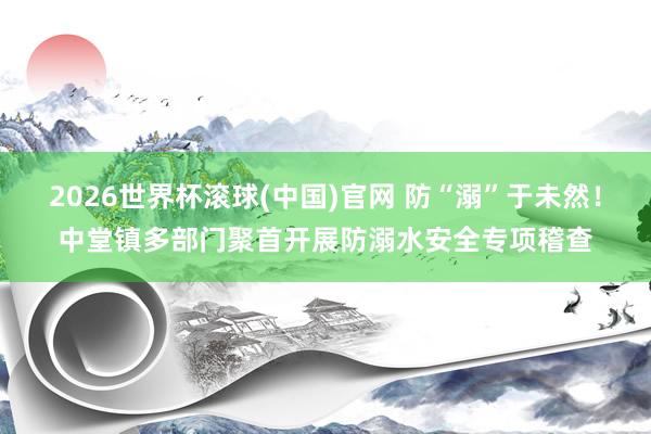 2026世界杯滚球(中国)官网 防“溺”于未然!中堂镇多部门聚首开展防溺水安全专项稽查