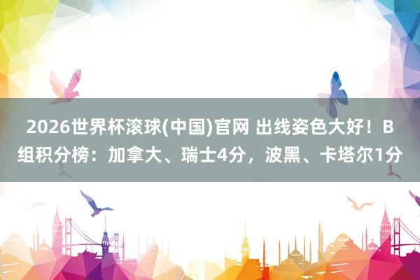 2026世界杯滚球(中国)官网 出线姿色大好!B组积分榜:加拿大、瑞士4分,波黑、卡塔尔1分